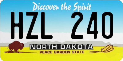 ND license plate HZL240