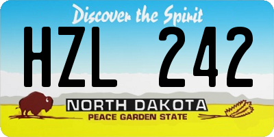 ND license plate HZL242