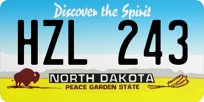 ND license plate HZL243