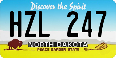 ND license plate HZL247