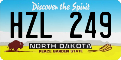ND license plate HZL249