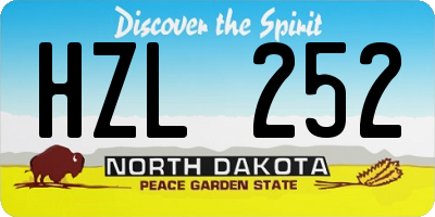 ND license plate HZL252