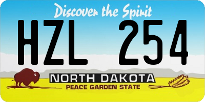 ND license plate HZL254