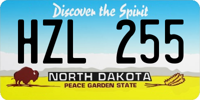 ND license plate HZL255