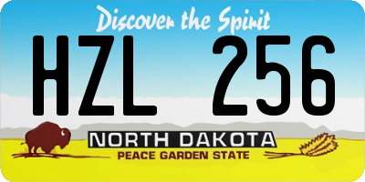 ND license plate HZL256