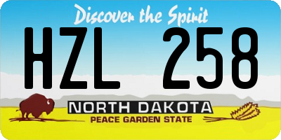 ND license plate HZL258