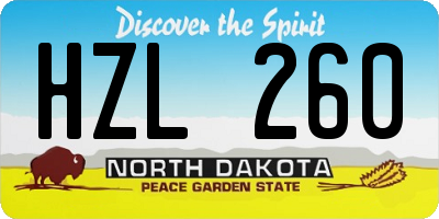 ND license plate HZL260