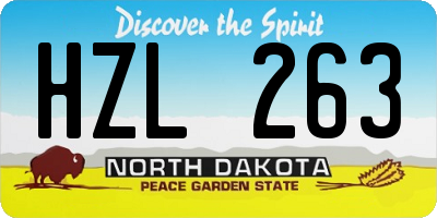 ND license plate HZL263