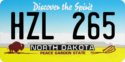 ND license plate HZL265