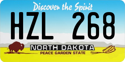 ND license plate HZL268