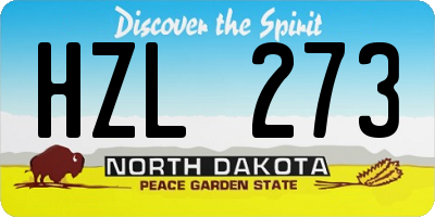 ND license plate HZL273