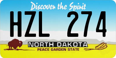 ND license plate HZL274