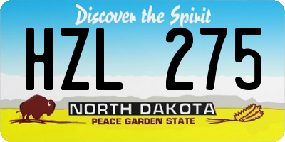 ND license plate HZL275