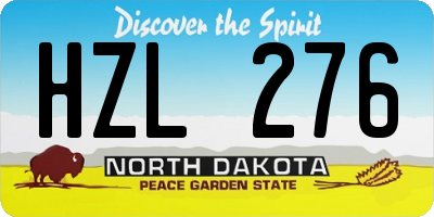 ND license plate HZL276