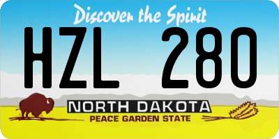 ND license plate HZL280