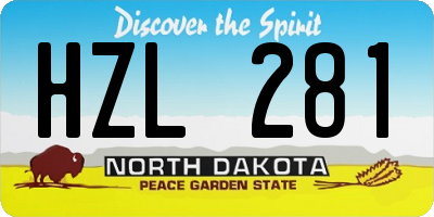 ND license plate HZL281