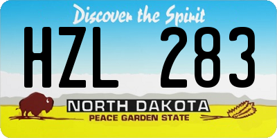 ND license plate HZL283