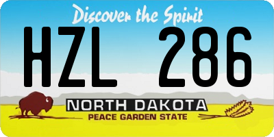 ND license plate HZL286