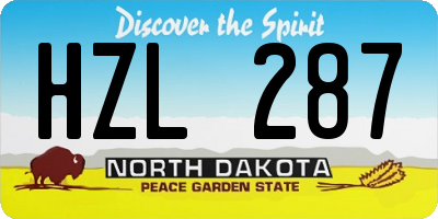 ND license plate HZL287