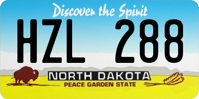 ND license plate HZL288