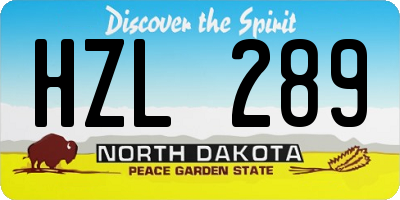 ND license plate HZL289