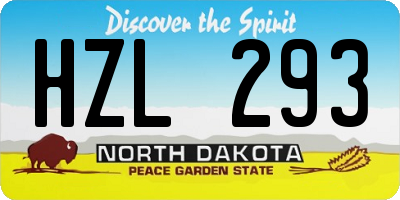 ND license plate HZL293