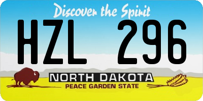 ND license plate HZL296