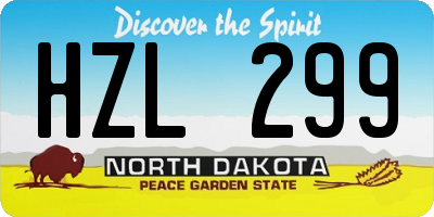 ND license plate HZL299