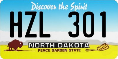 ND license plate HZL301