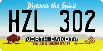 ND license plate HZL302