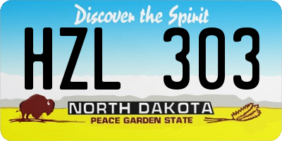 ND license plate HZL303