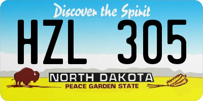 ND license plate HZL305