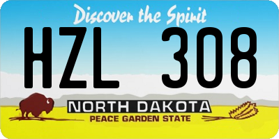 ND license plate HZL308