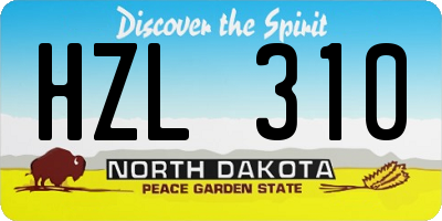 ND license plate HZL310