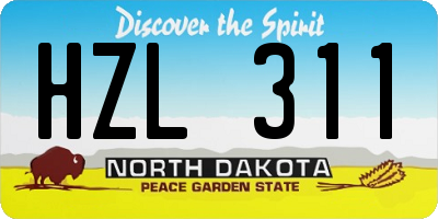 ND license plate HZL311