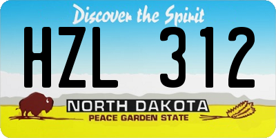 ND license plate HZL312