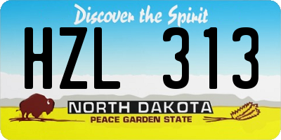 ND license plate HZL313