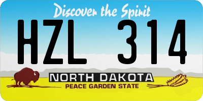 ND license plate HZL314