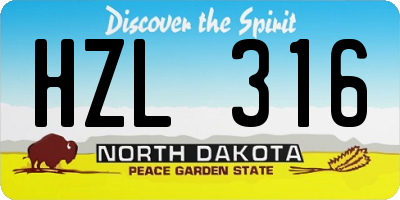 ND license plate HZL316