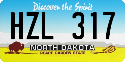ND license plate HZL317