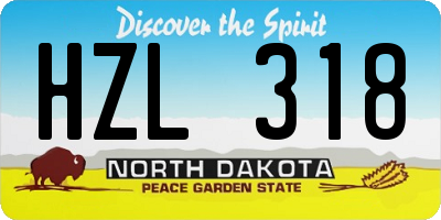 ND license plate HZL318