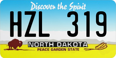 ND license plate HZL319