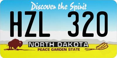 ND license plate HZL320