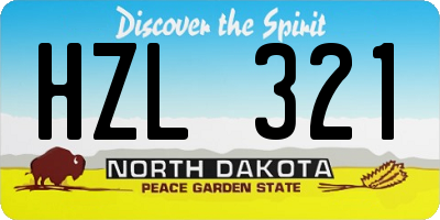 ND license plate HZL321