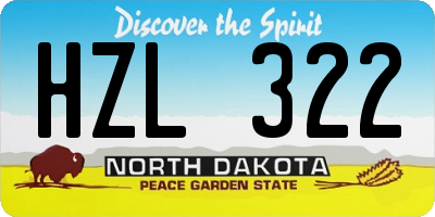 ND license plate HZL322