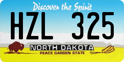ND license plate HZL325