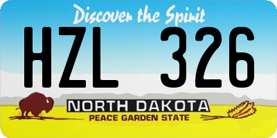 ND license plate HZL326