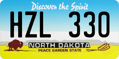 ND license plate HZL330