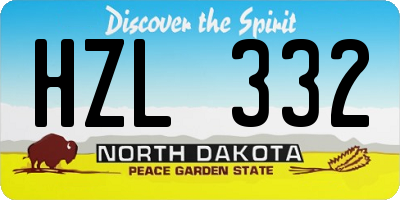 ND license plate HZL332