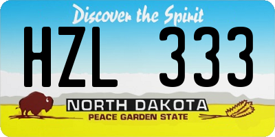 ND license plate HZL333
